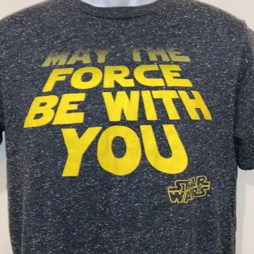 Unisex Youth Star Wars Dark Heather Grey “May The Force Be With You” Graphic Tee